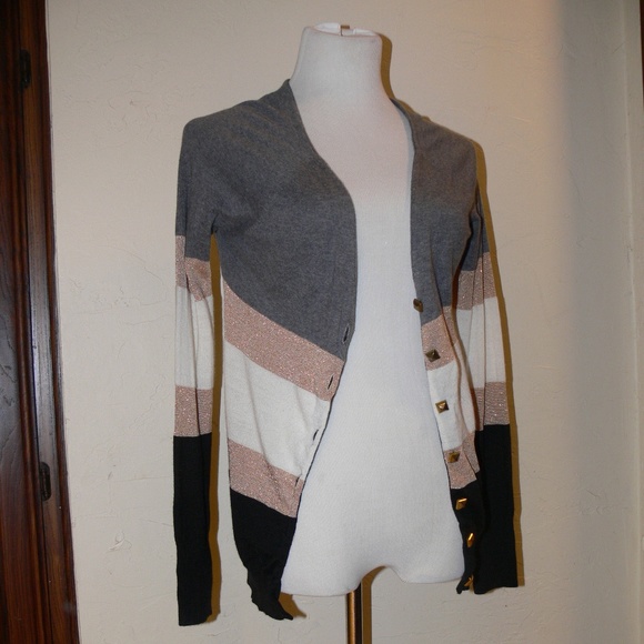 Camellia Stripe Cardigan Sweater - Picture 2 of 7